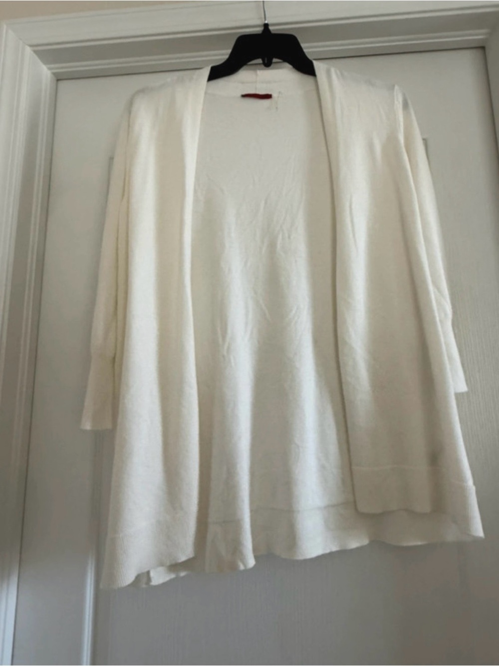 Red Women's Open-Front Cream Cardigan Sweater